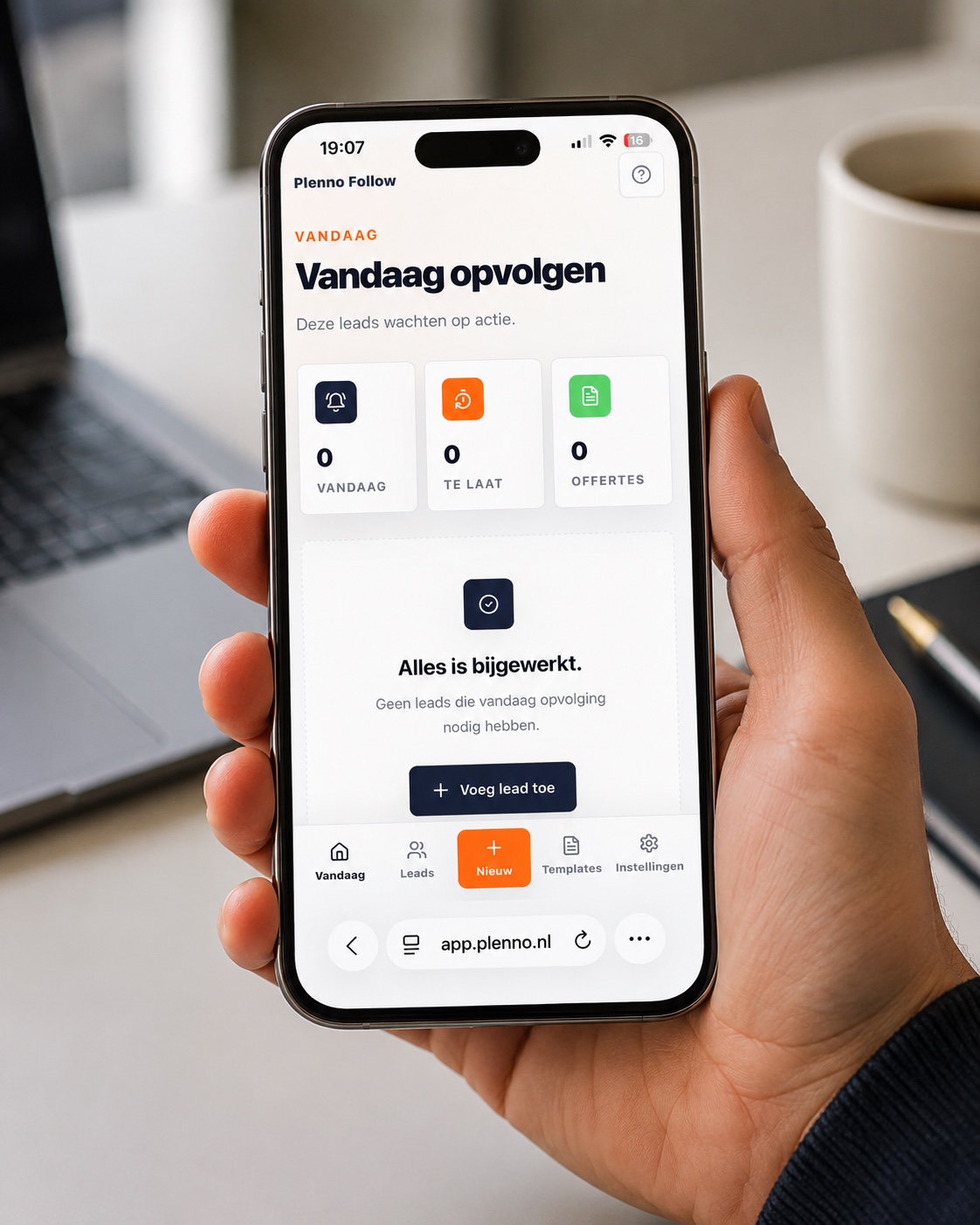 Plenno Follow app dashboard